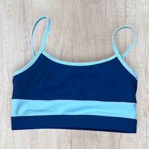 Wilo The Label Blue Colorblock Sports Bra Adjustable Straps Size M